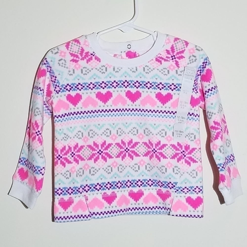 NWT Koala Kids Fleece Heart Shirt 12-18m